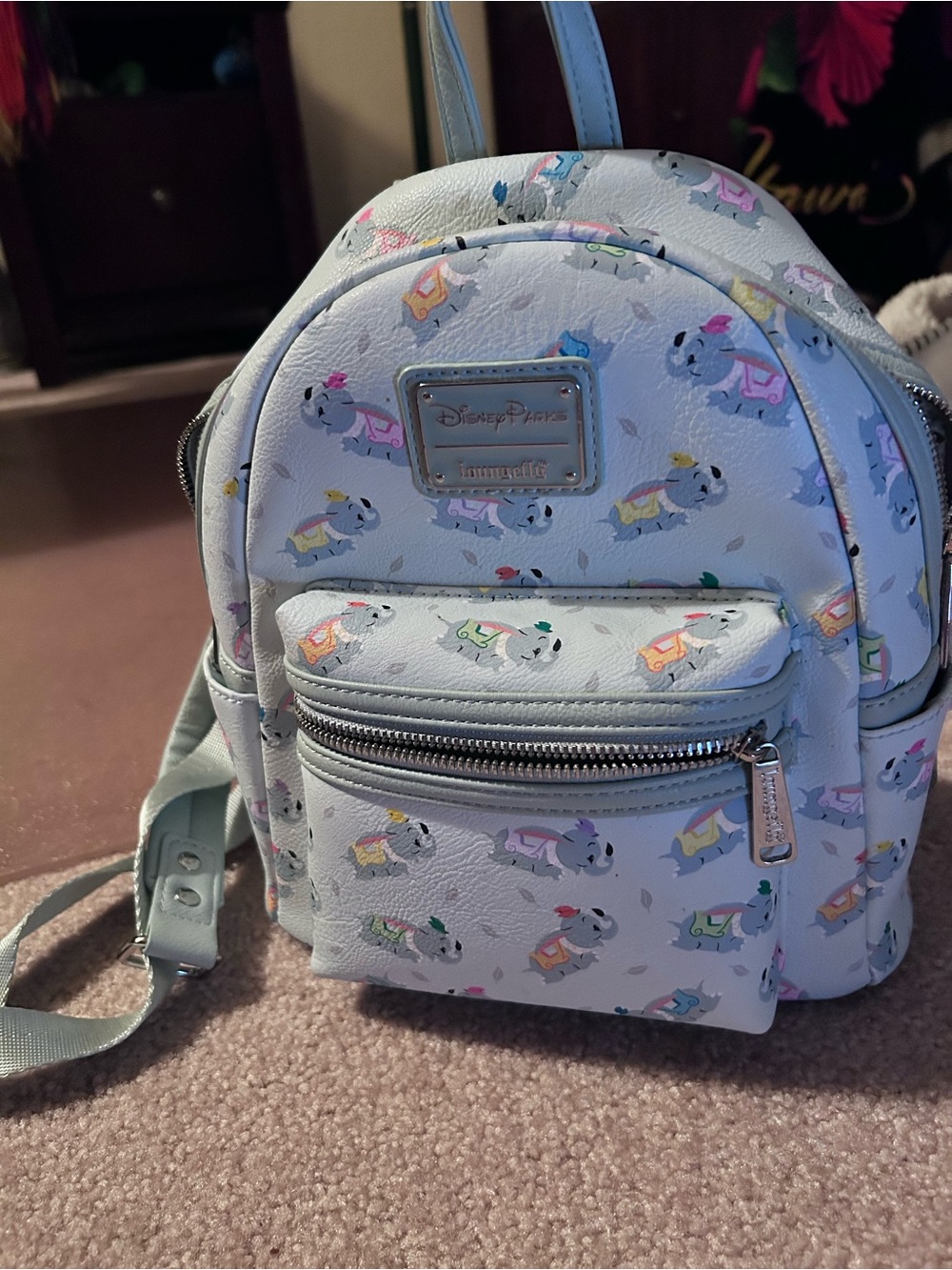 Loungefly pastel blue Dumbo mini backpack